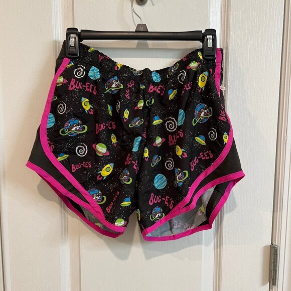 Buc-ees Space theme Women's Athletic Running Shorts NWT size M - Picture 1 of 3
